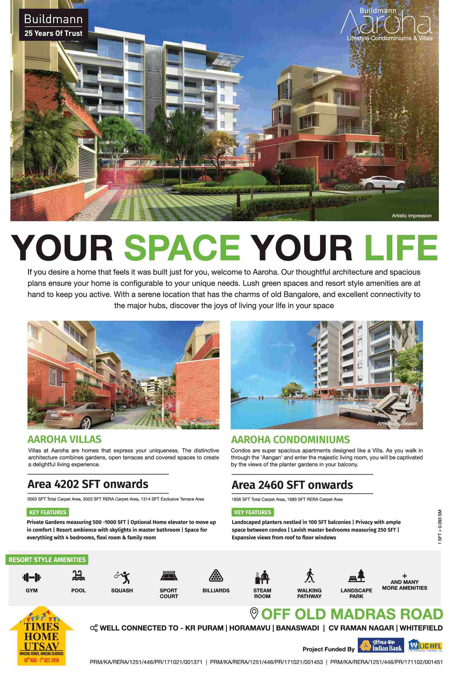 Enjoy the lush green spaces & resort style amenities at Buildmann Aaroha in Bangalore Update